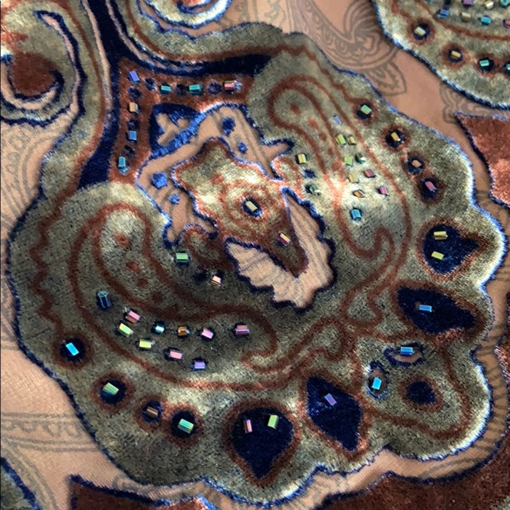 Hale Bob Beautiful Velvet and Silk Beaded Blouse - Picture 10 of 10